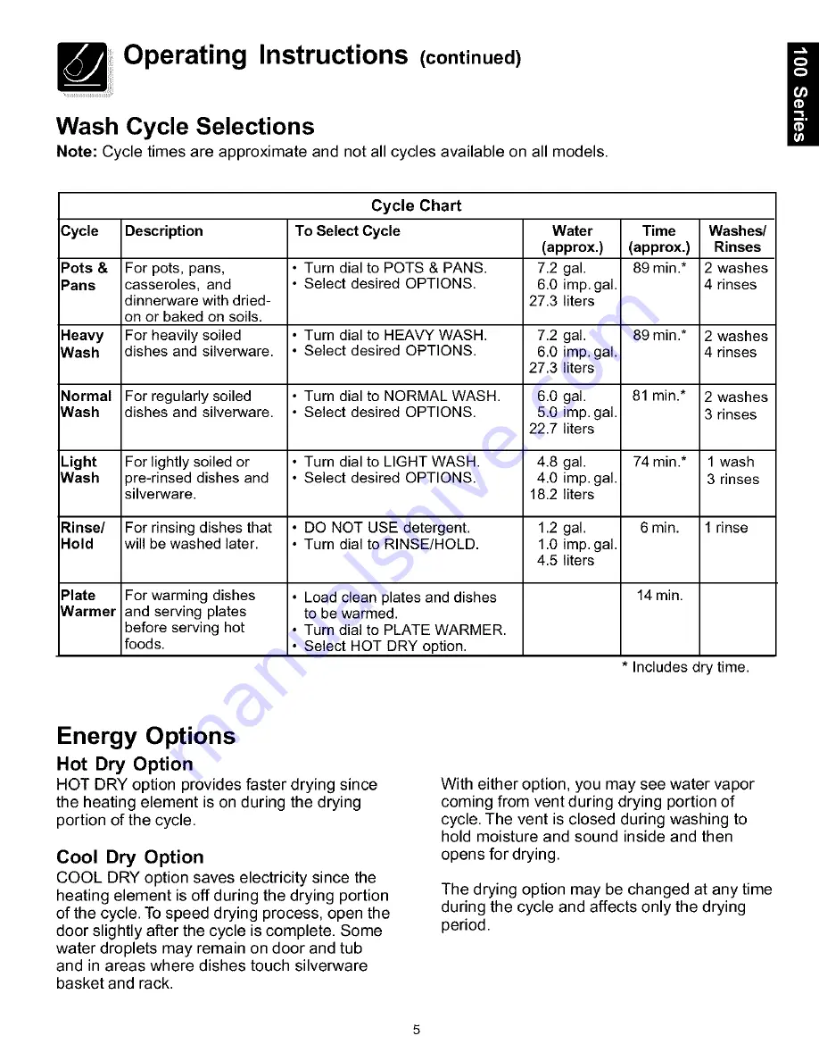 Electrolux 100 Series Use & Care Manual Download Page 5