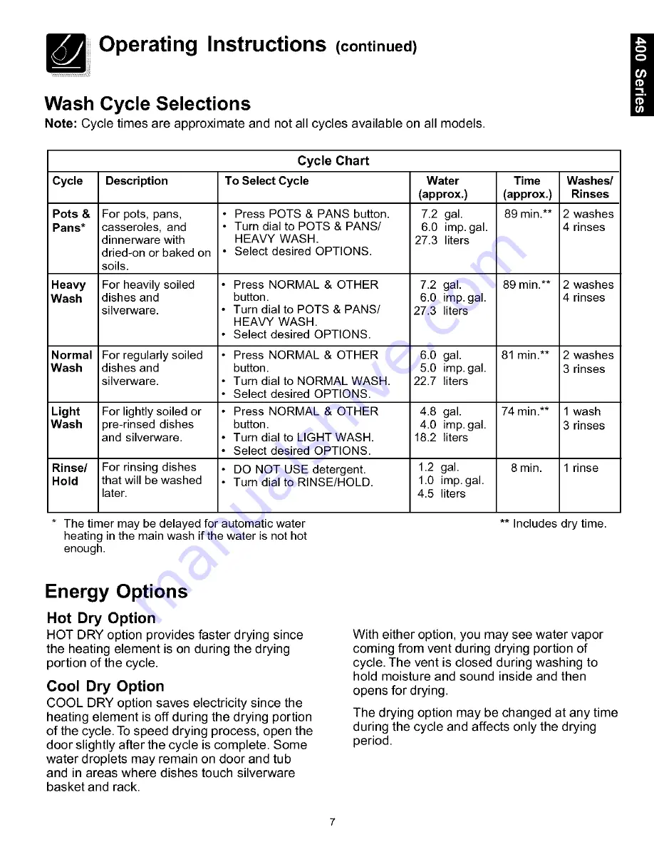 Electrolux 100 Series Use & Care Manual Download Page 7