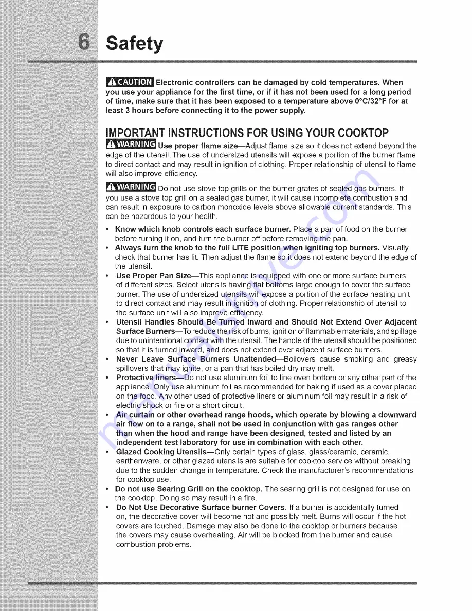 Electrolux 318205858A Use & Care Manual Download Page 6