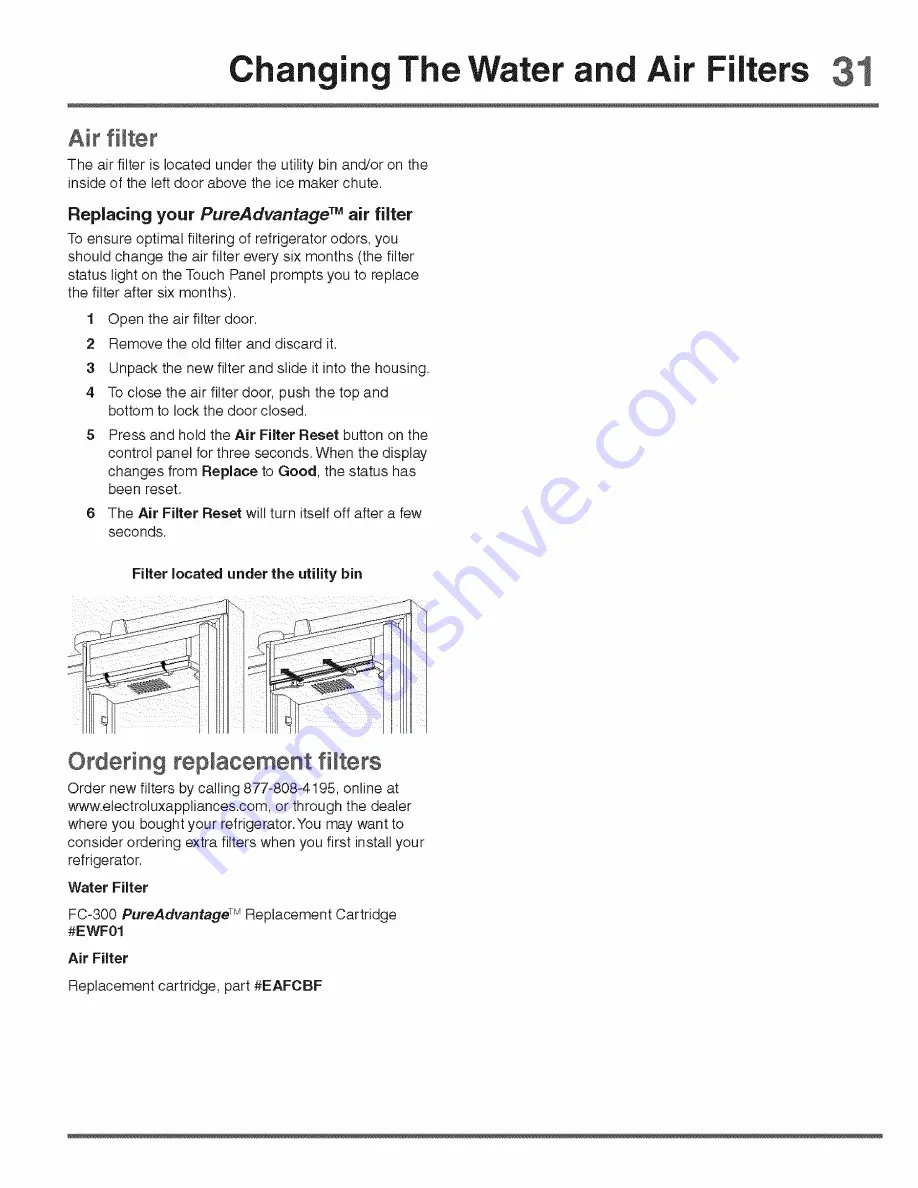 Electrolux 807650601 Use & Care Manual Download Page 31