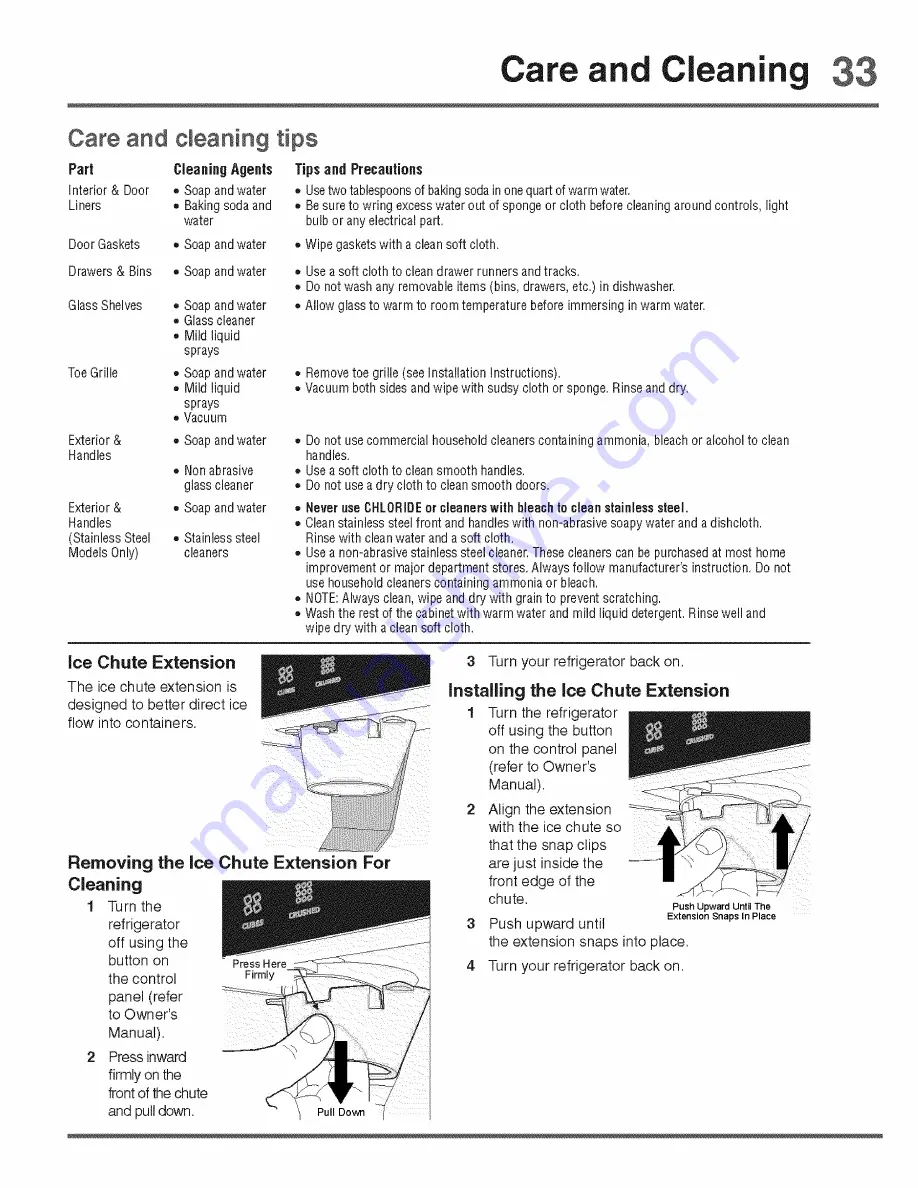 Electrolux 807650601 Use & Care Manual Download Page 33