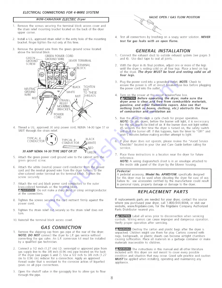 Electrolux AEQ6000ES Installation Instructions Manual Download Page 8