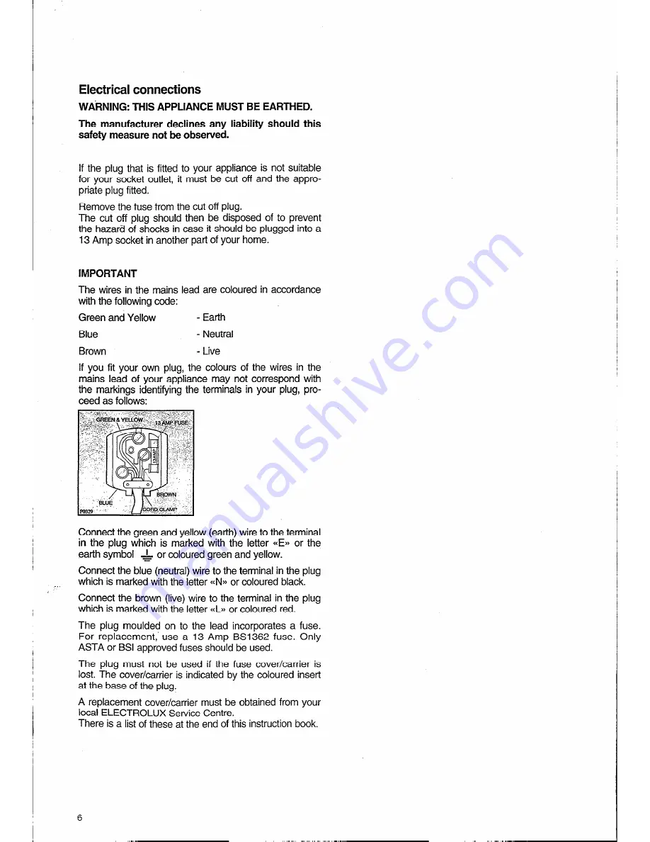 Electrolux AQUALUX 1000 EW 1006 F Скачать руководство пользователя страница 6