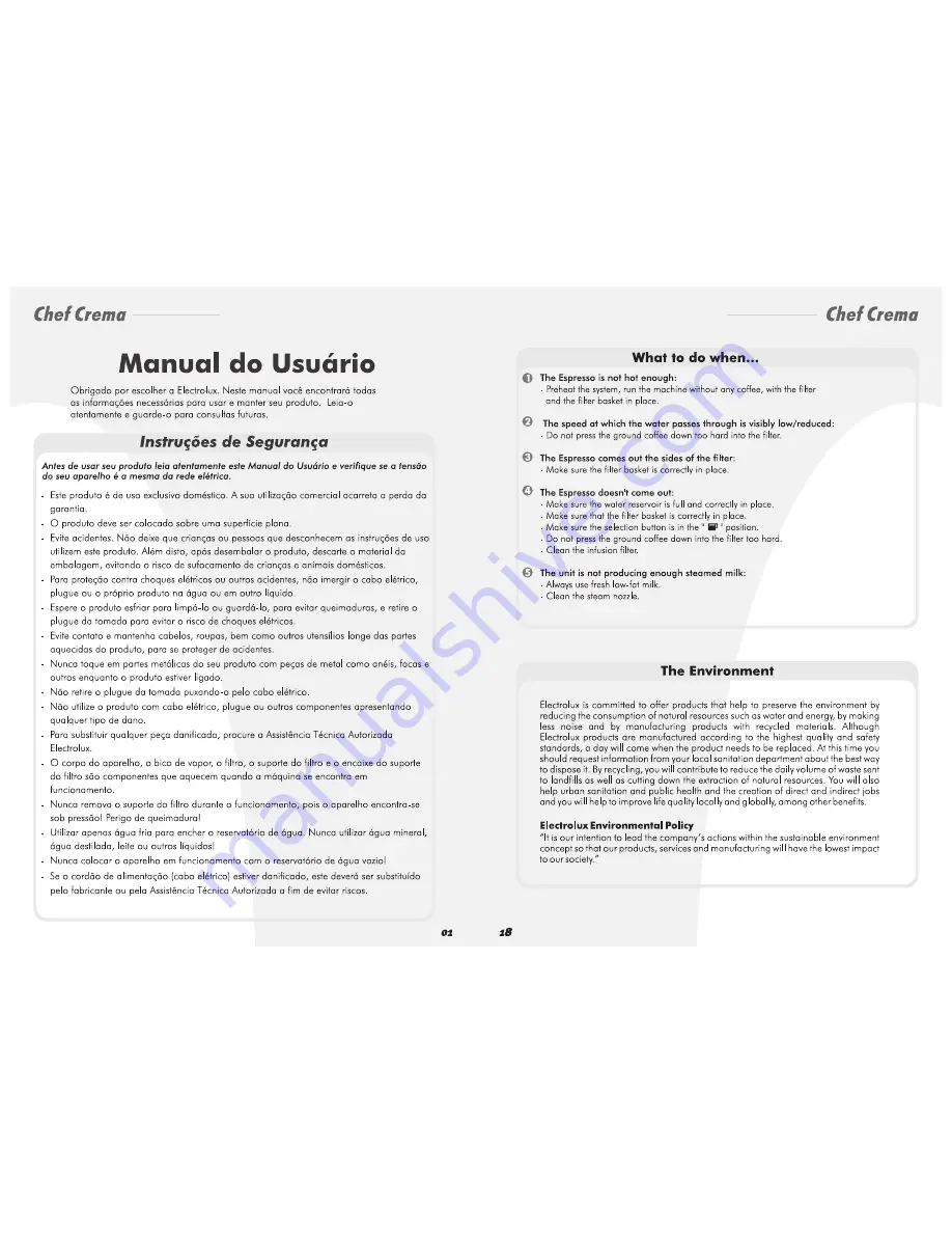 Electrolux Chef CREMA User Manual Download Page 2