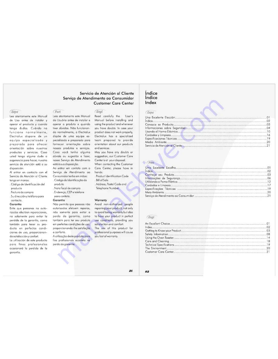 Electrolux COT9L User Manual Download Page 3