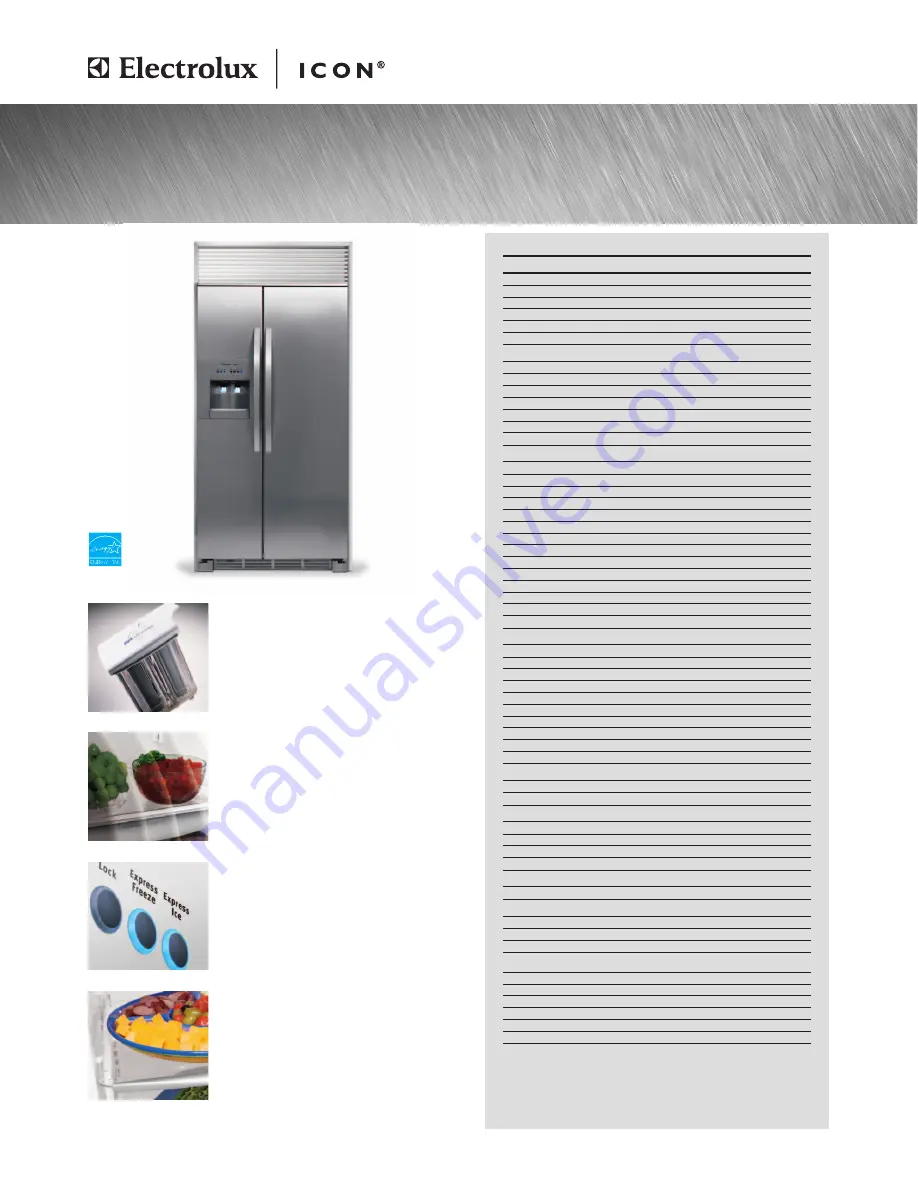 Electrolux Counter-Depth Refrigerator E23CS78HSS Specifications Download Page 1