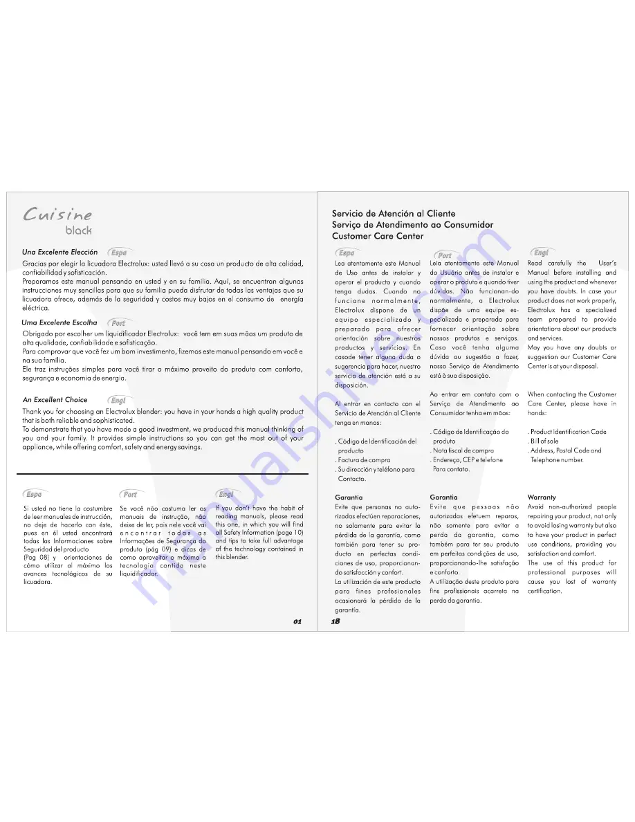 Electrolux cuisine ASB27 User Manual Download Page 2