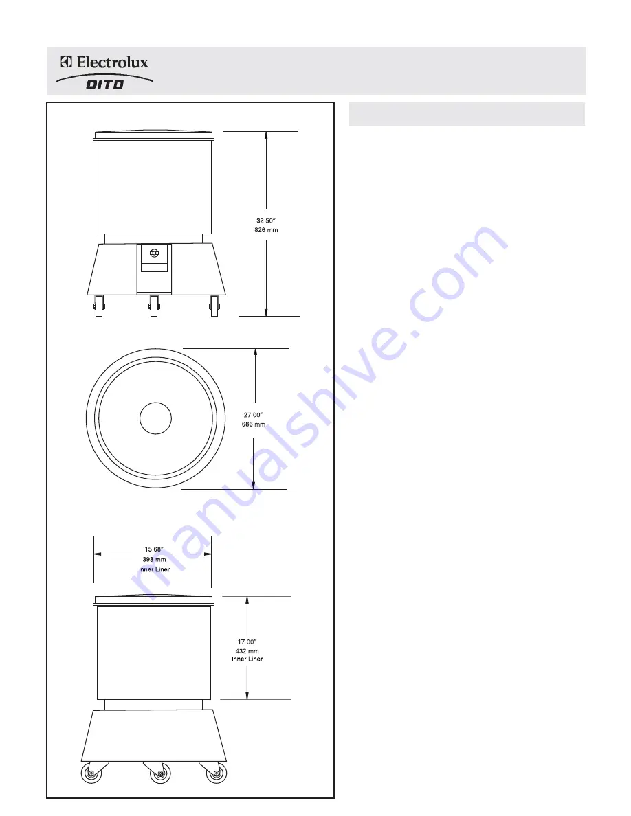 Electrolux Dito 601560 Specification Sheet Download Page 2