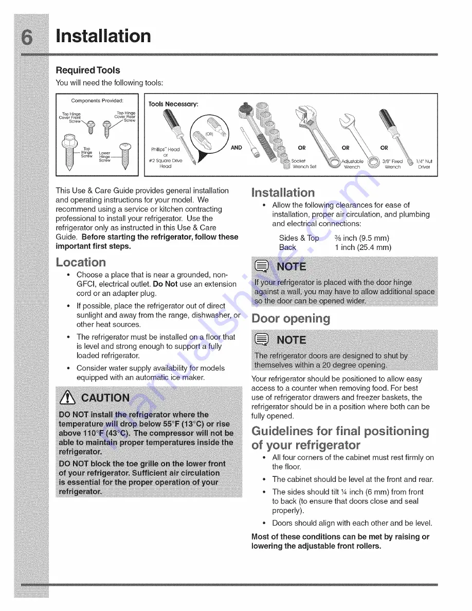 Electrolux E23BC68JPS4 Use & Care Manual Download Page 6