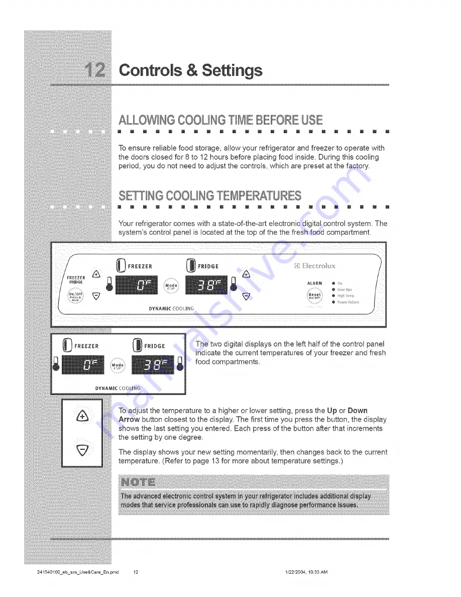 Electrolux E23CS75DSS1 Use & Care Manual Download Page 12