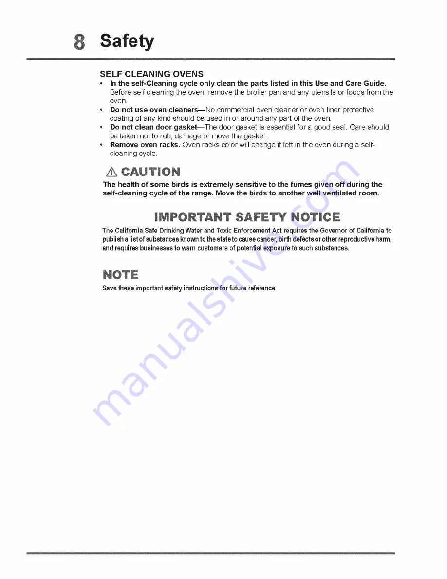 Electrolux E30DF74GPS3 Use & Care Manual Download Page 8