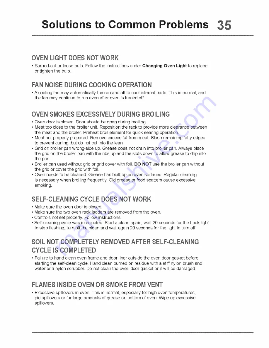 Electrolux E30DF74GPS3 Use & Care Manual Download Page 35