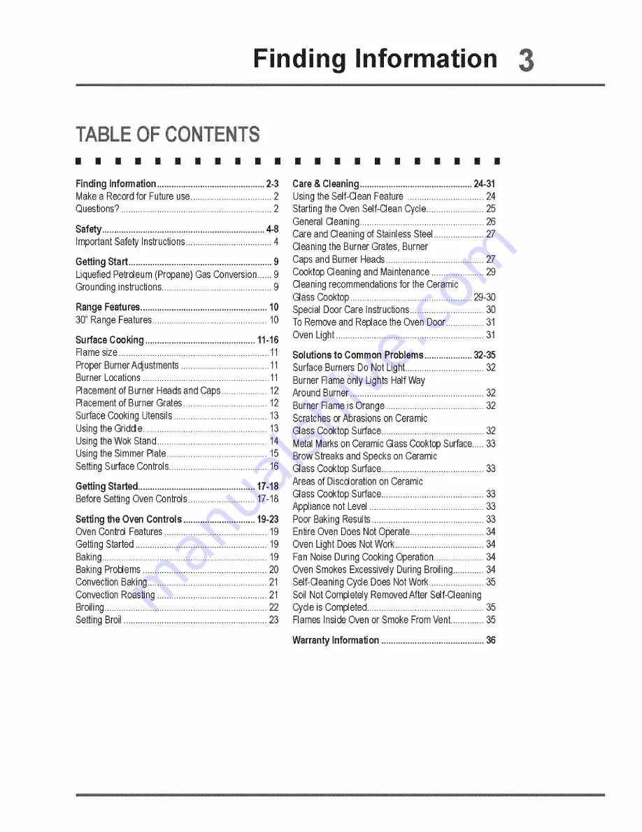 Electrolux E30GF74HPS2 Use & Care Manual Download Page 3