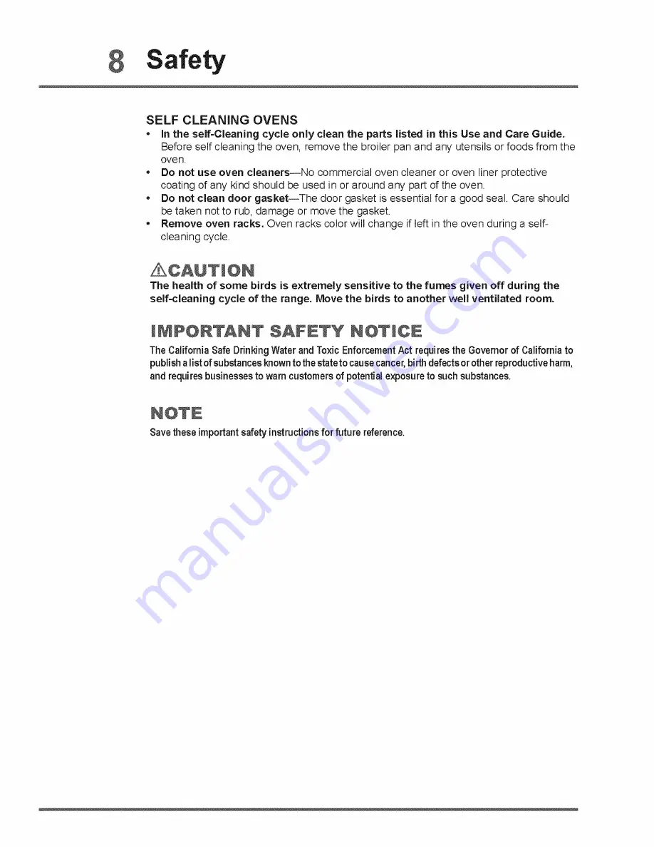 Electrolux E30GF74HPS2 Use & Care Manual Download Page 8