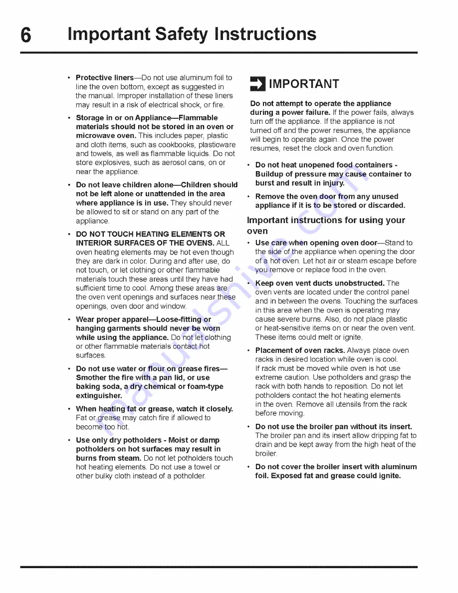 Electrolux E30MC75JPS3 Use & Care Manual Download Page 6