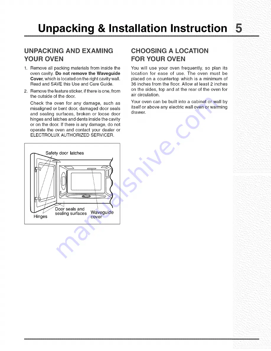 Electrolux E30MO65GSSA Use & Care Manual Download Page 5