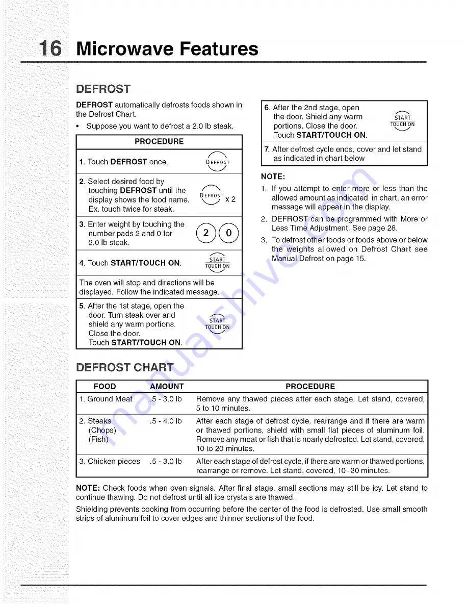 Electrolux E30MO65GSSA Use & Care Manual Download Page 16