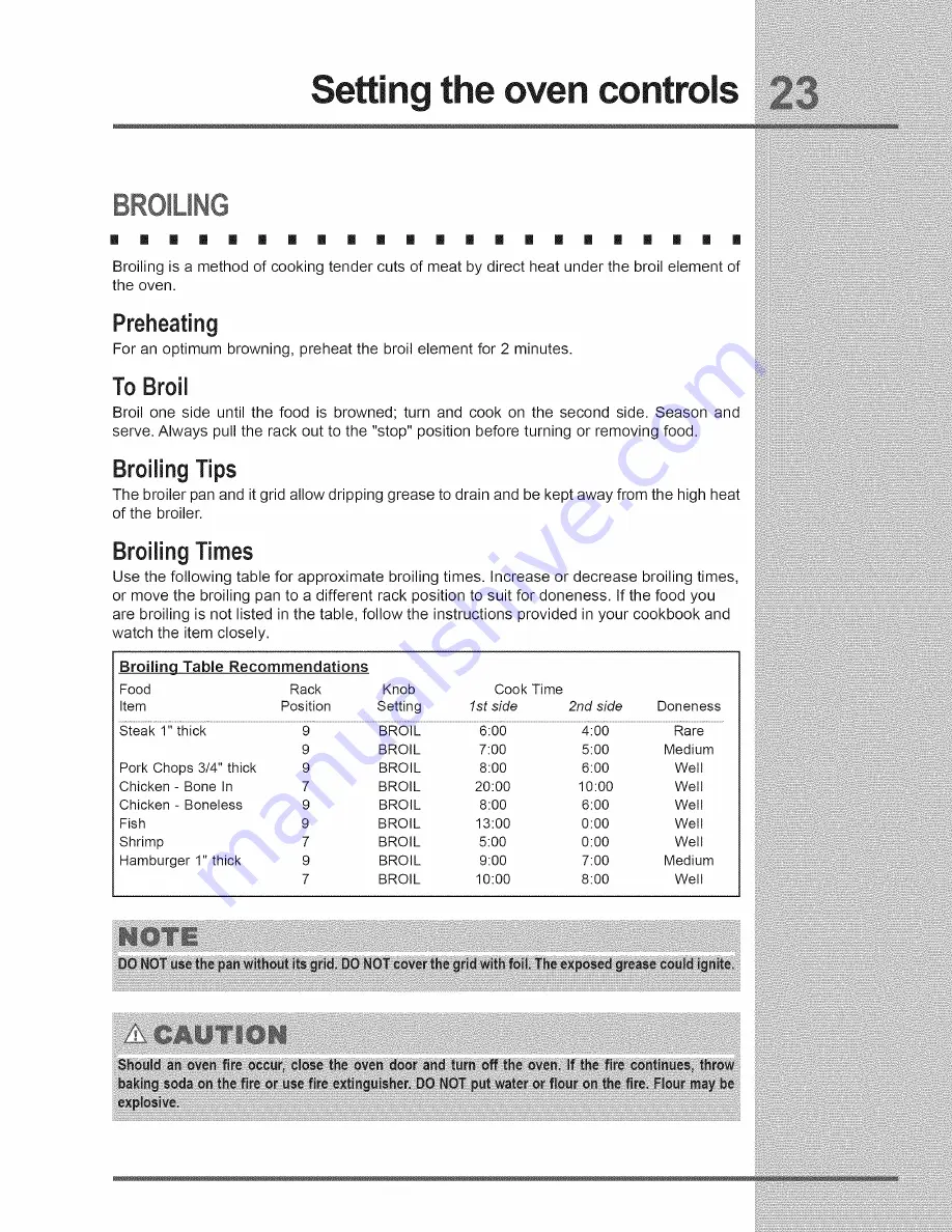 Electrolux E36GF76HP2 Use & Care Manual Download Page 23