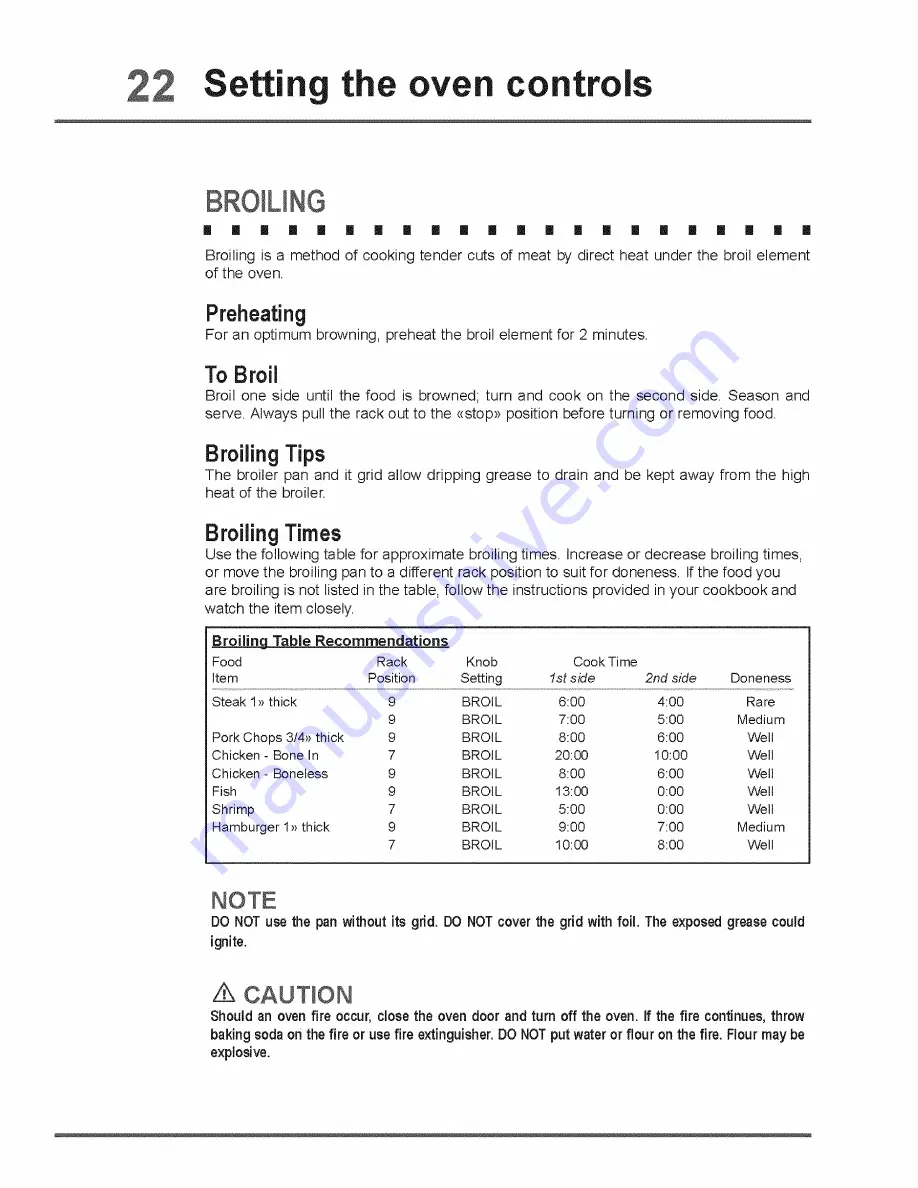 Electrolux E36GF76JPS2 Use & Care Manual Download Page 22