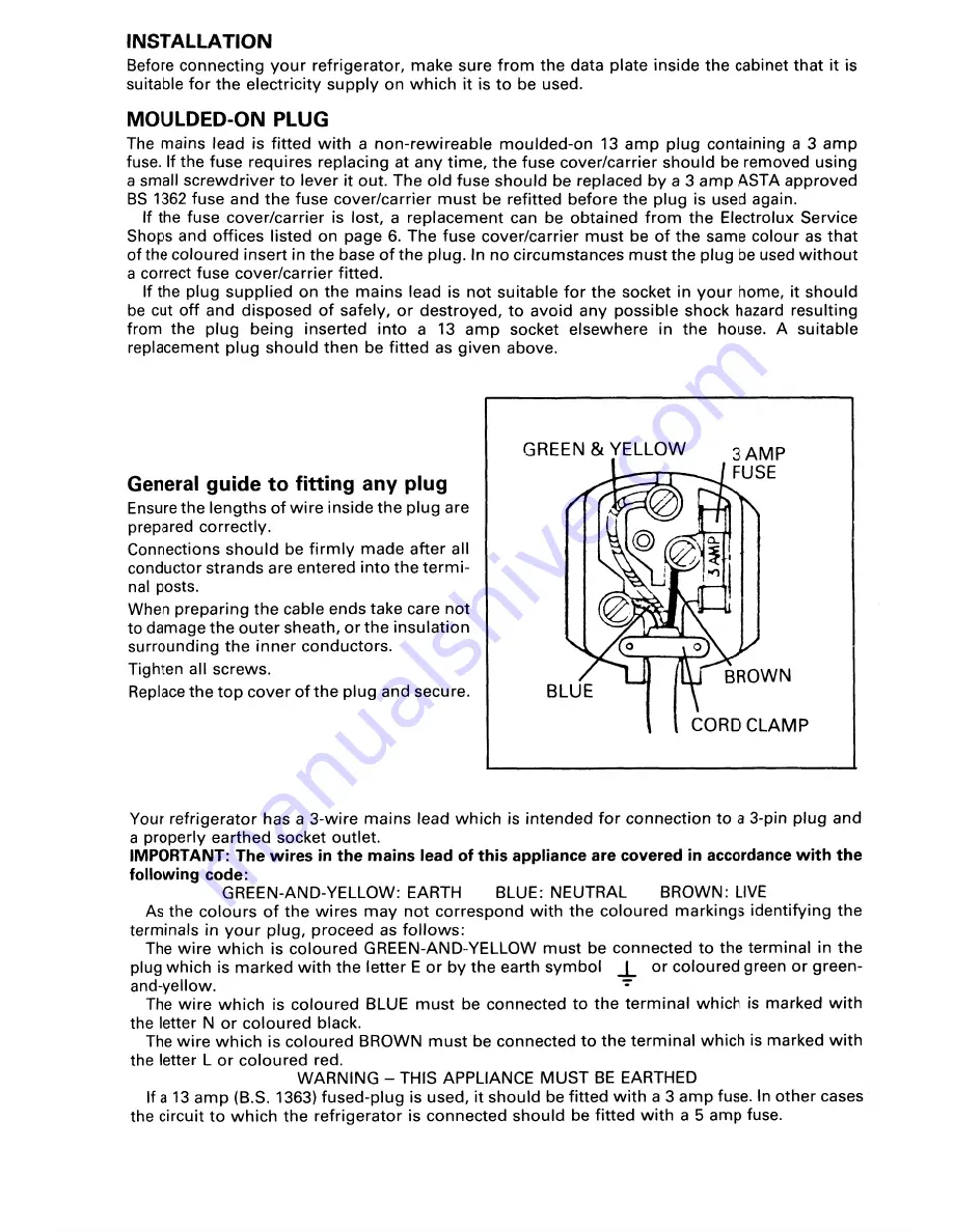 Electrolux EA0601C Installation And Instruction Manual Download Page 3