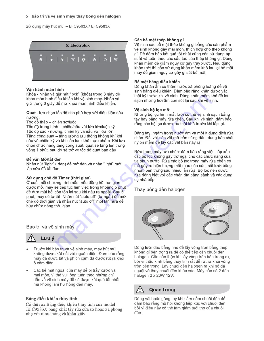 Electrolux EFC9561X Installation And User Manual Download Page 28