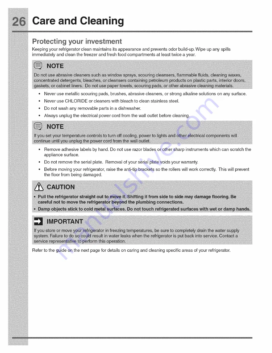 Electrolux EI23BC36IB6 Use & Care Manual Download Page 26