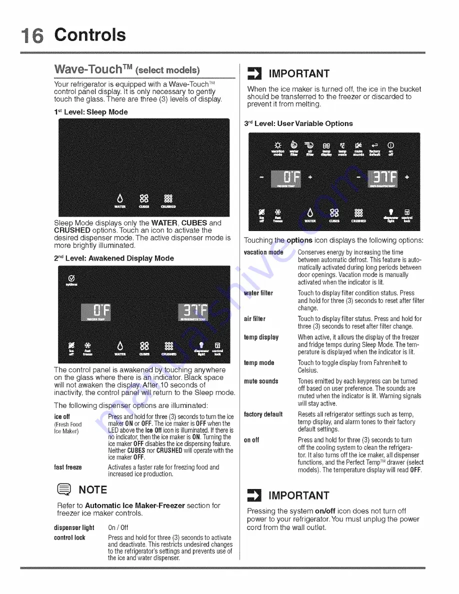 Electrolux EI23BC65KS3 Use And Care Manual Download Page 16