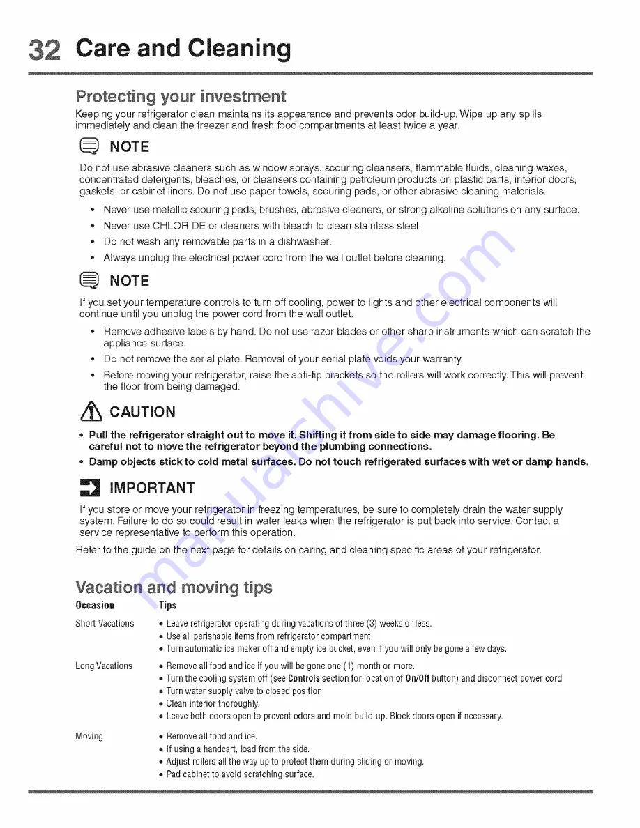 Electrolux EI23BC65KS3 Use And Care Manual Download Page 32