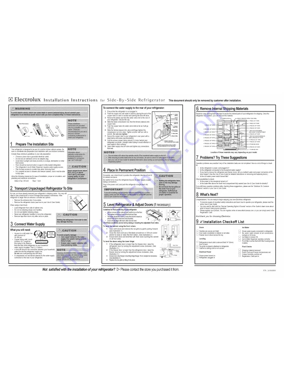 Electrolux EI23CS55GB5 Installation Instructions Download Page 1