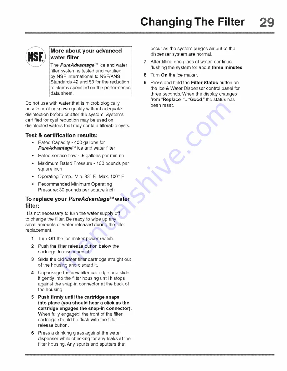 Electrolux EI23CS55GB8 Use & Care Manual Download Page 29