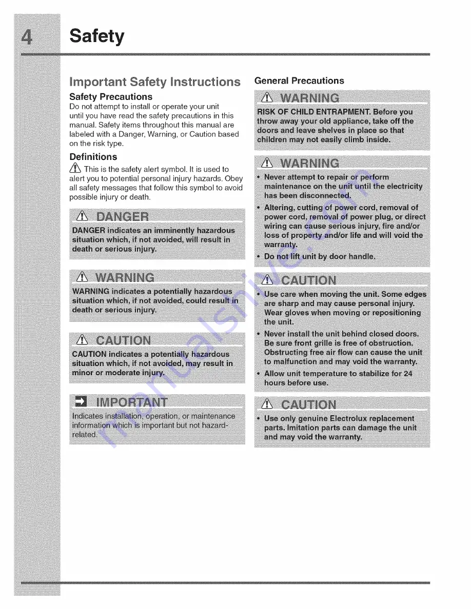 Electrolux EI24RD65HS1 Use & Care Manual Download Page 4