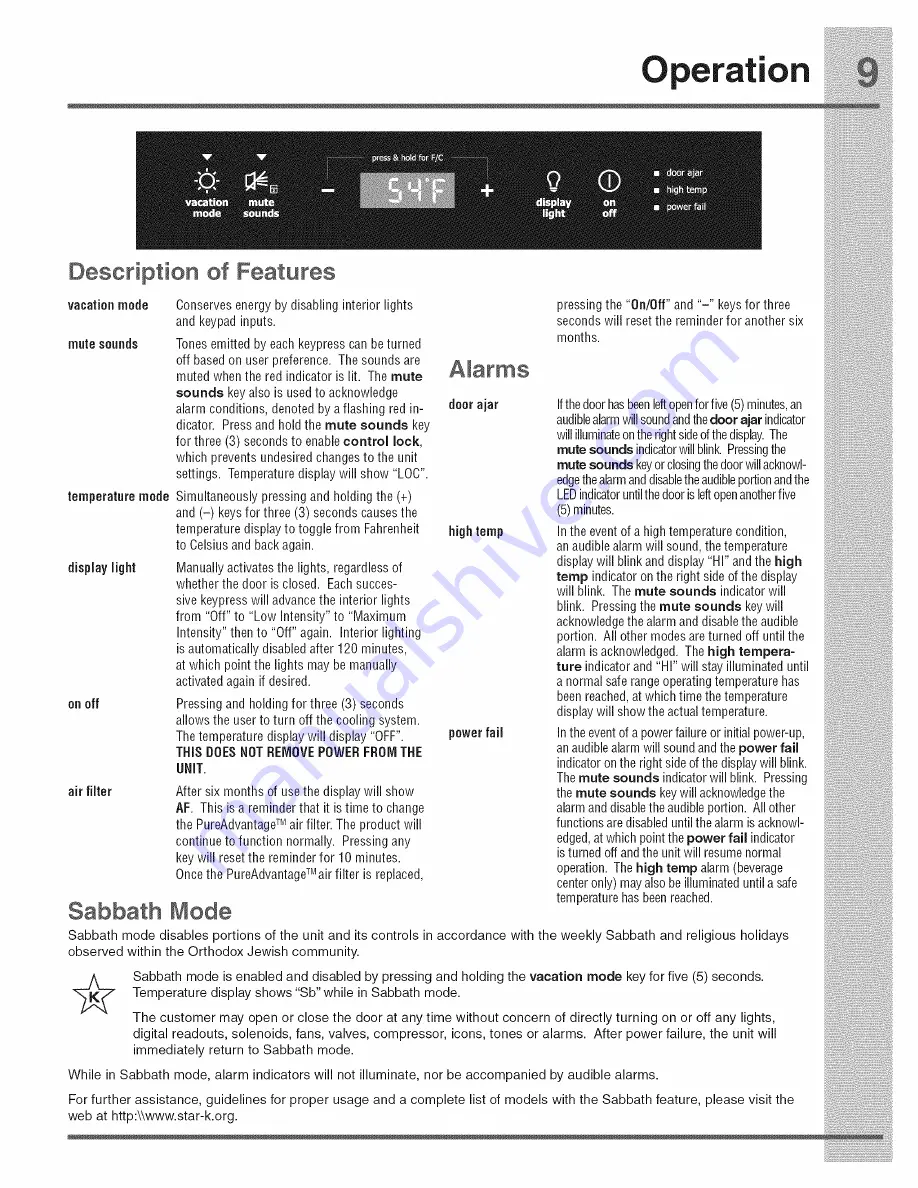 Electrolux EI24WC75HS0 Use & Care Manual Download Page 9