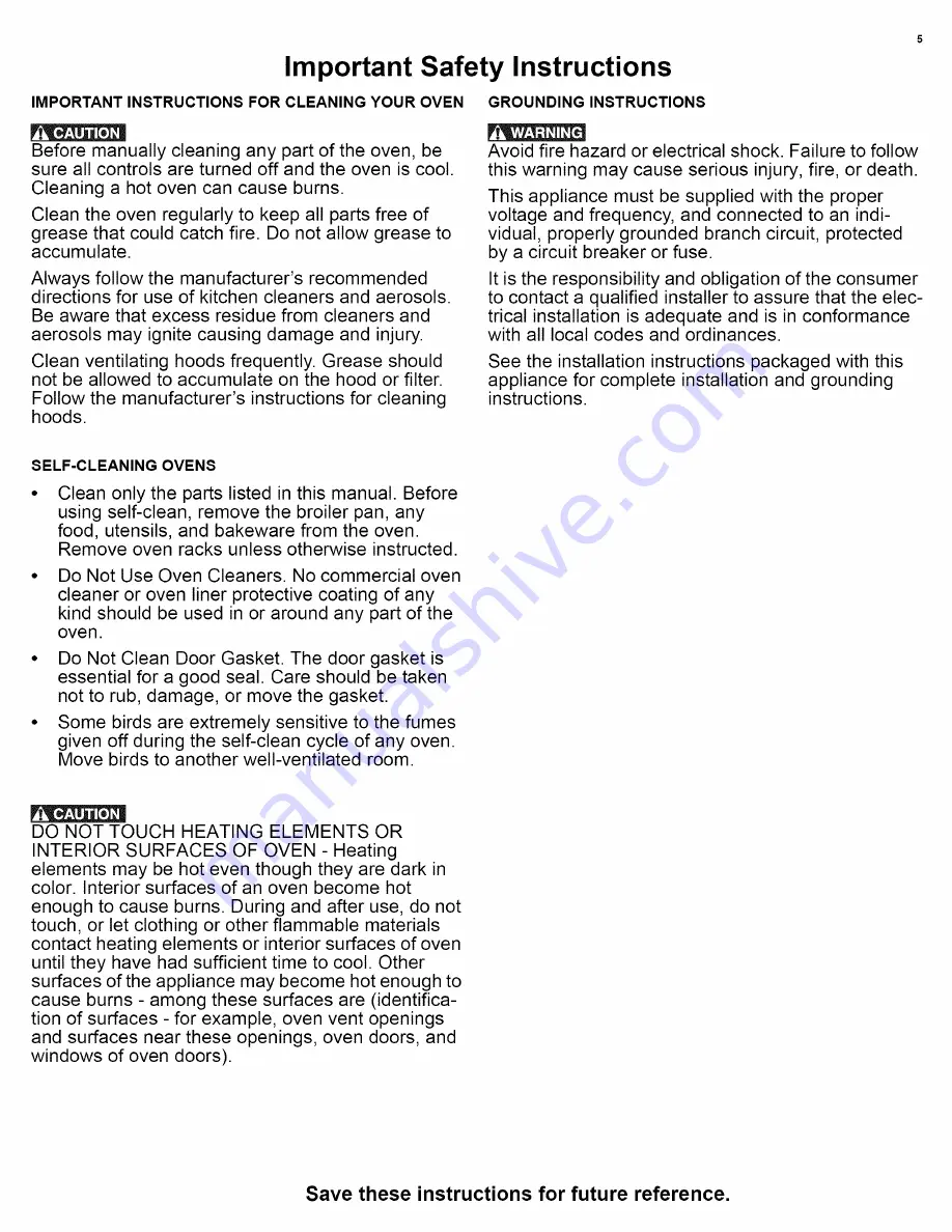 Electrolux EI27EW35PSB Use And Care Manual Download Page 5