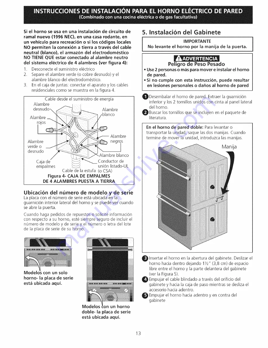 Electrolux EI27EW45KB3 Installation Instructions Manual Download Page 13