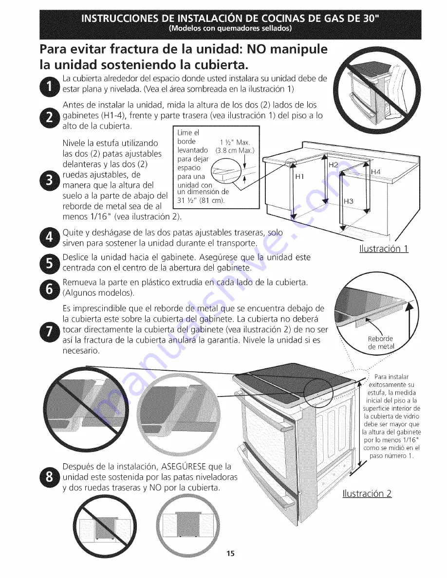 Electrolux EI30GS55JSB Installation Instructions Manual Download Page 15