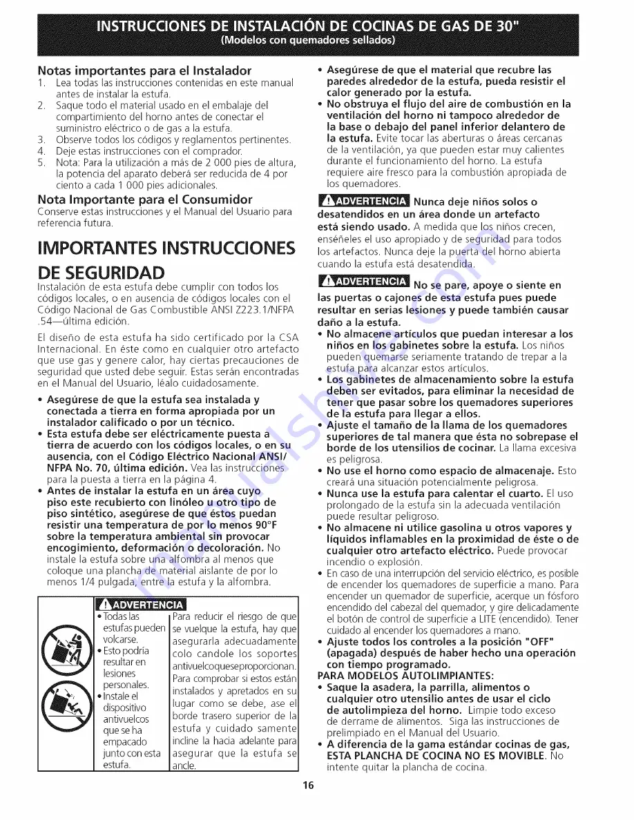 Electrolux EI30GS55JSB Installation Instructions Manual Download Page 16