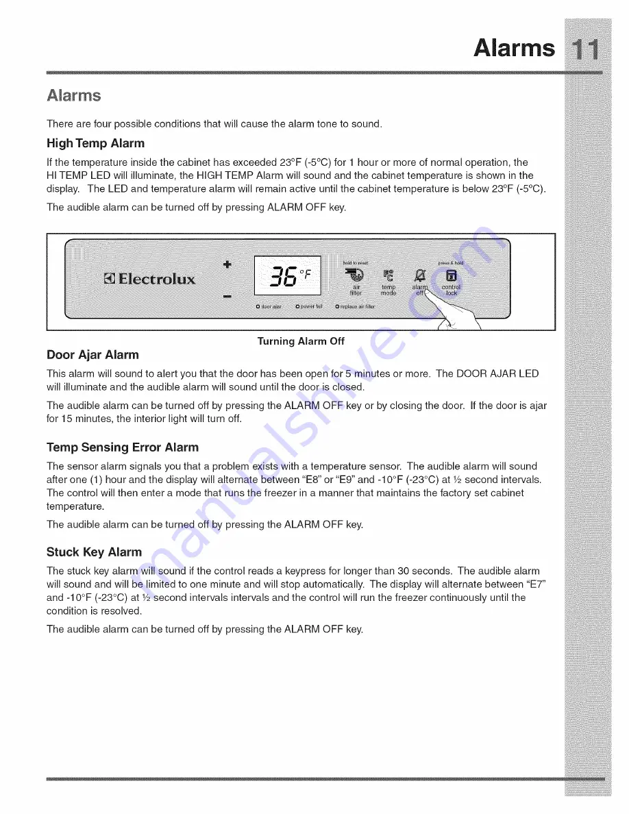 Electrolux EI32AF65JS0 Use & Care Manual Download Page 11