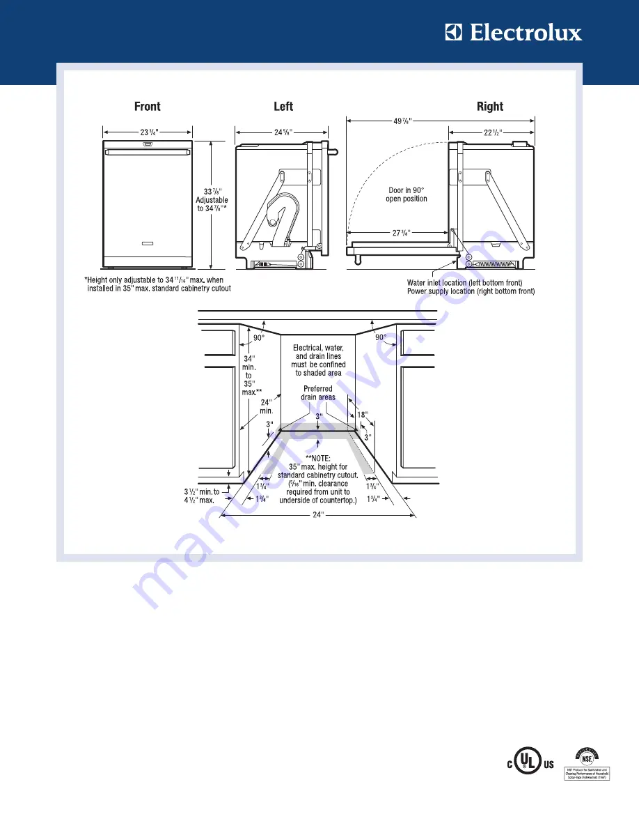 Electrolux EIDW6305GB - Semi-Integrated Dishwasher Скачать руководство пользователя страница 2