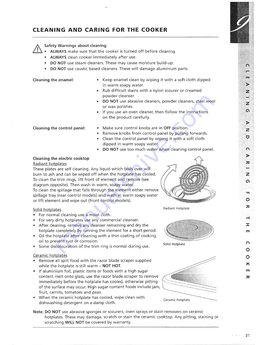 Electrolux Electric and Gas Cookers User'S Manual And Installation Instructions Download Page 31