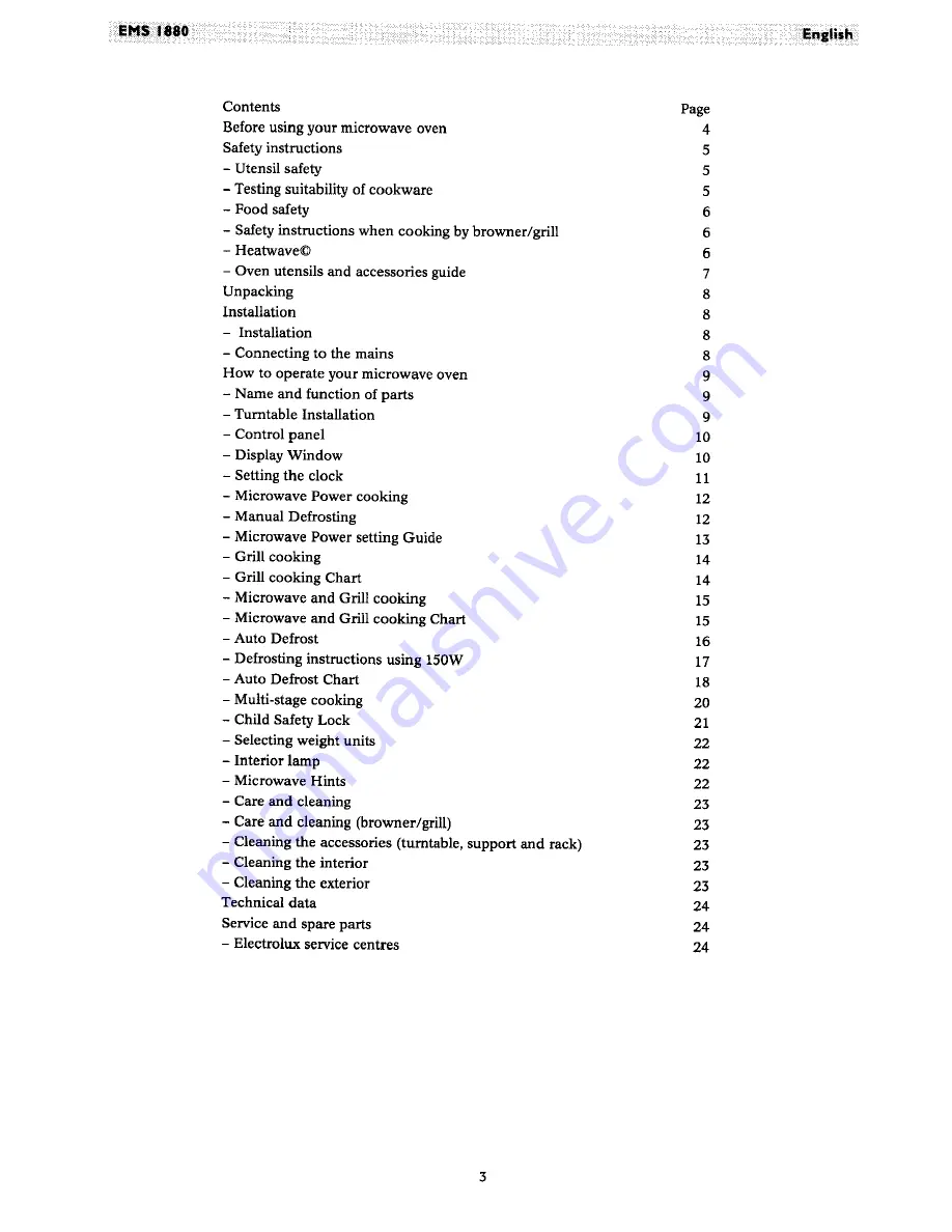 Electrolux EMS 1880 Instruction Manual Download Page 2