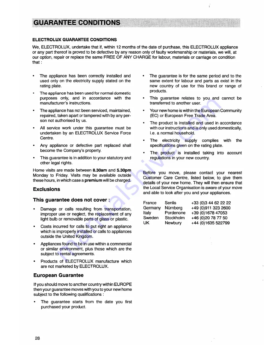 Electrolux EOB974 Operating And Installation Manual Download Page 28