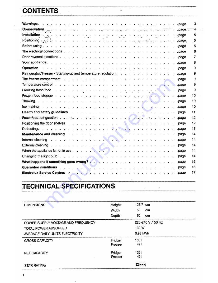 Electrolux ER 1824 D Instruction Booklet Download Page 2