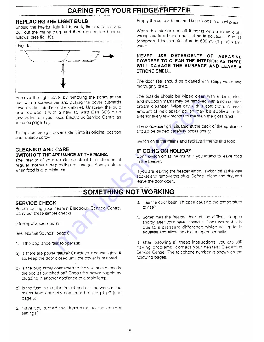 Electrolux ER 2340B Instruction Booklet Download Page 16