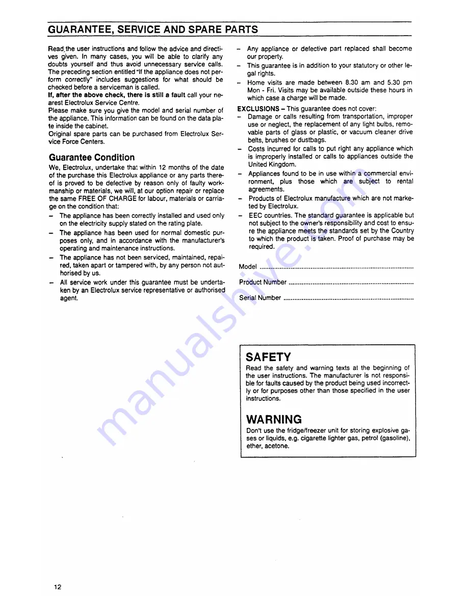 Electrolux ER 3115B Instruction Booklet Download Page 12