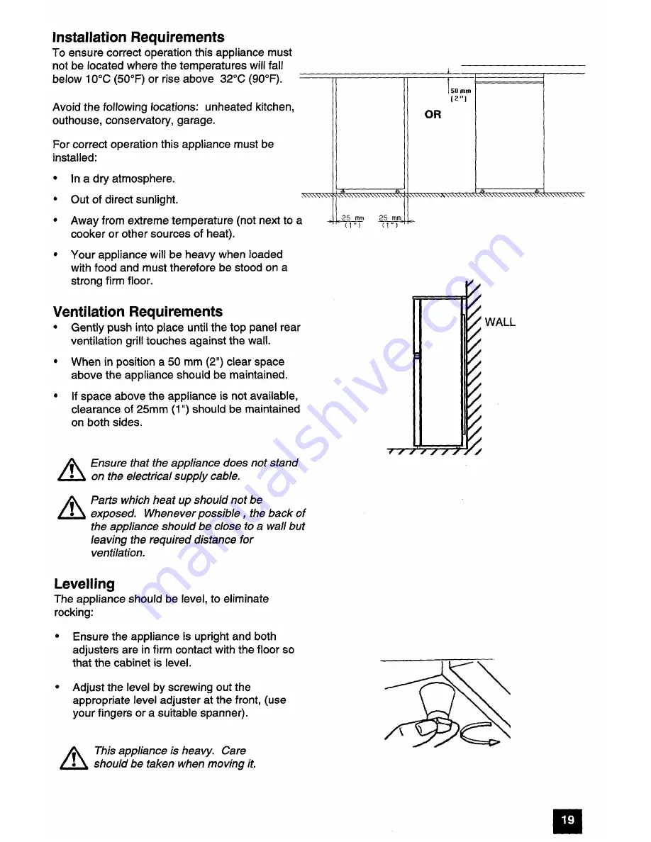 Electrolux ER 7250B Installation And Instruction Manual Download Page 19