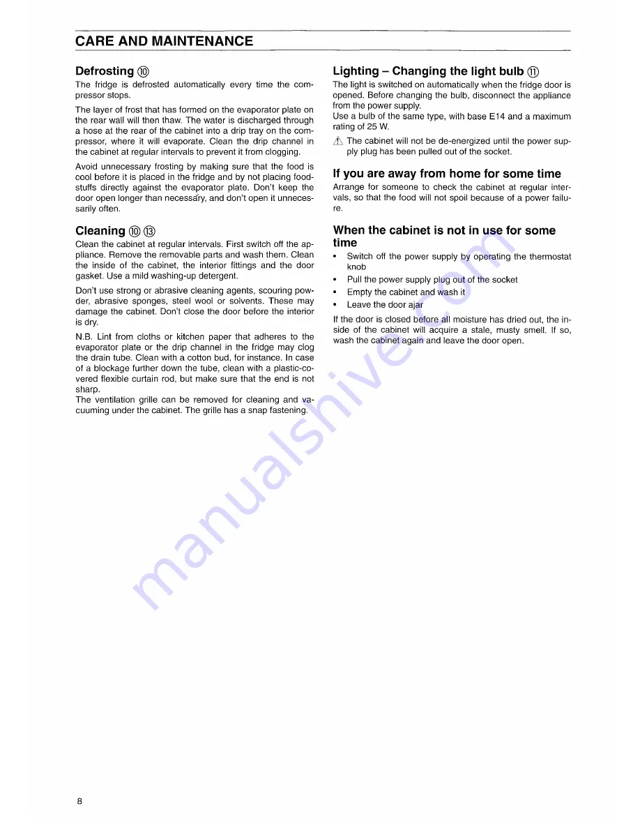 Electrolux ER 7513C Instruction Booklet Download Page 8