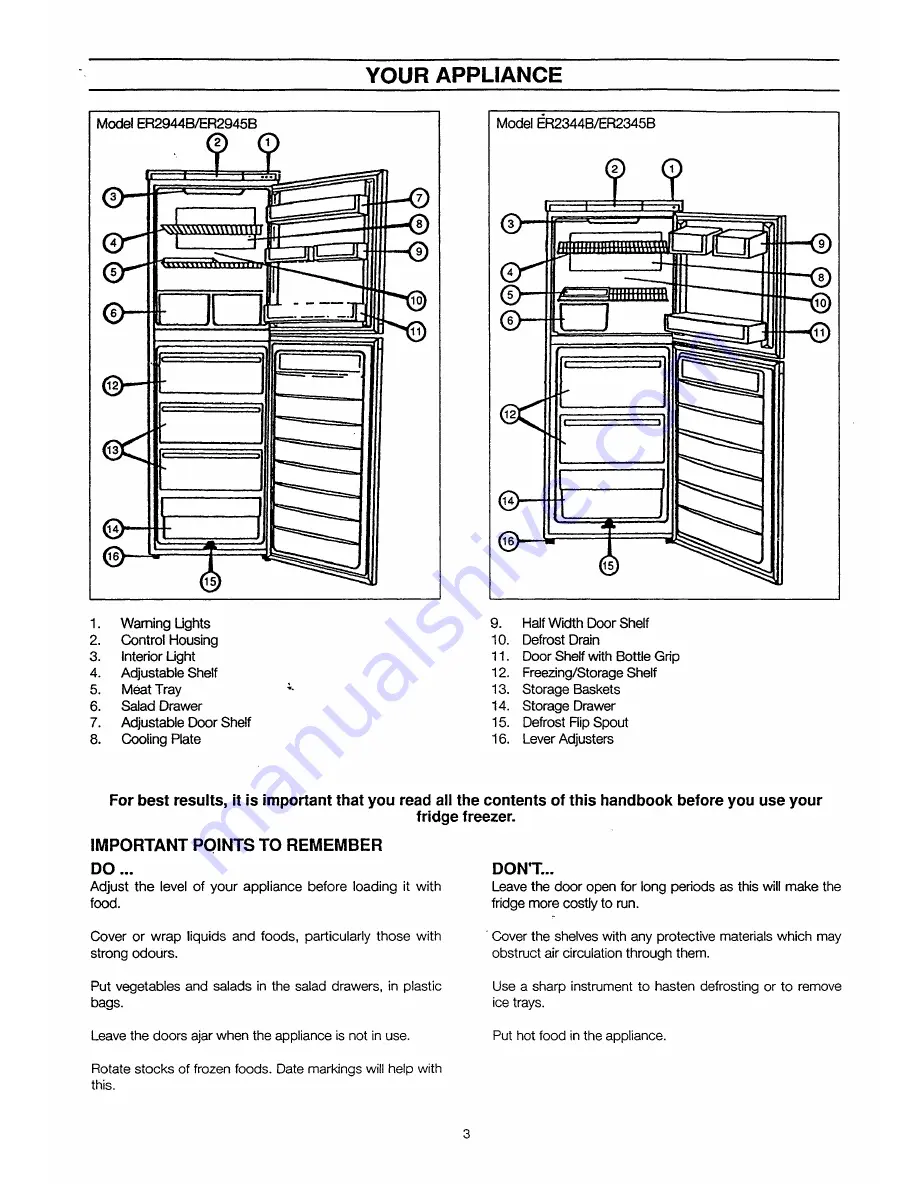 Electrolux ER2344B Installation And Instruction Manual Download Page 4