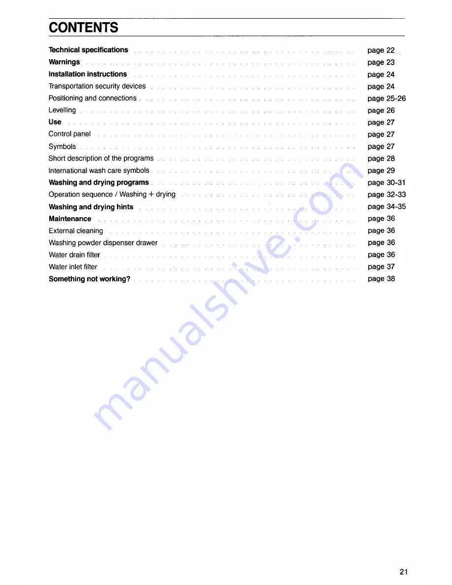 Electrolux EW 1230 W Installation And Instruction Manual Download Page 2