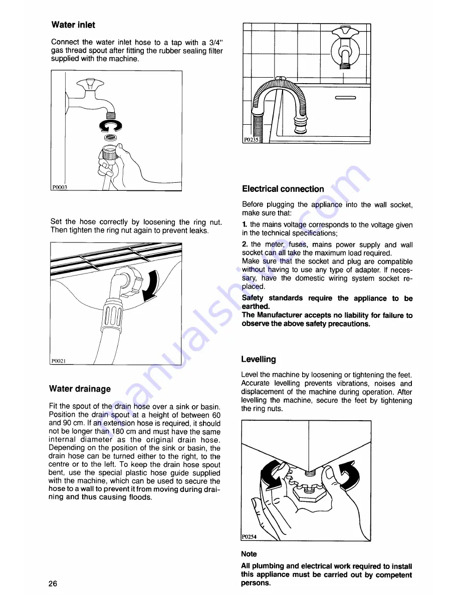 Electrolux EW 1230 W Installation And Instruction Manual Download Page 7