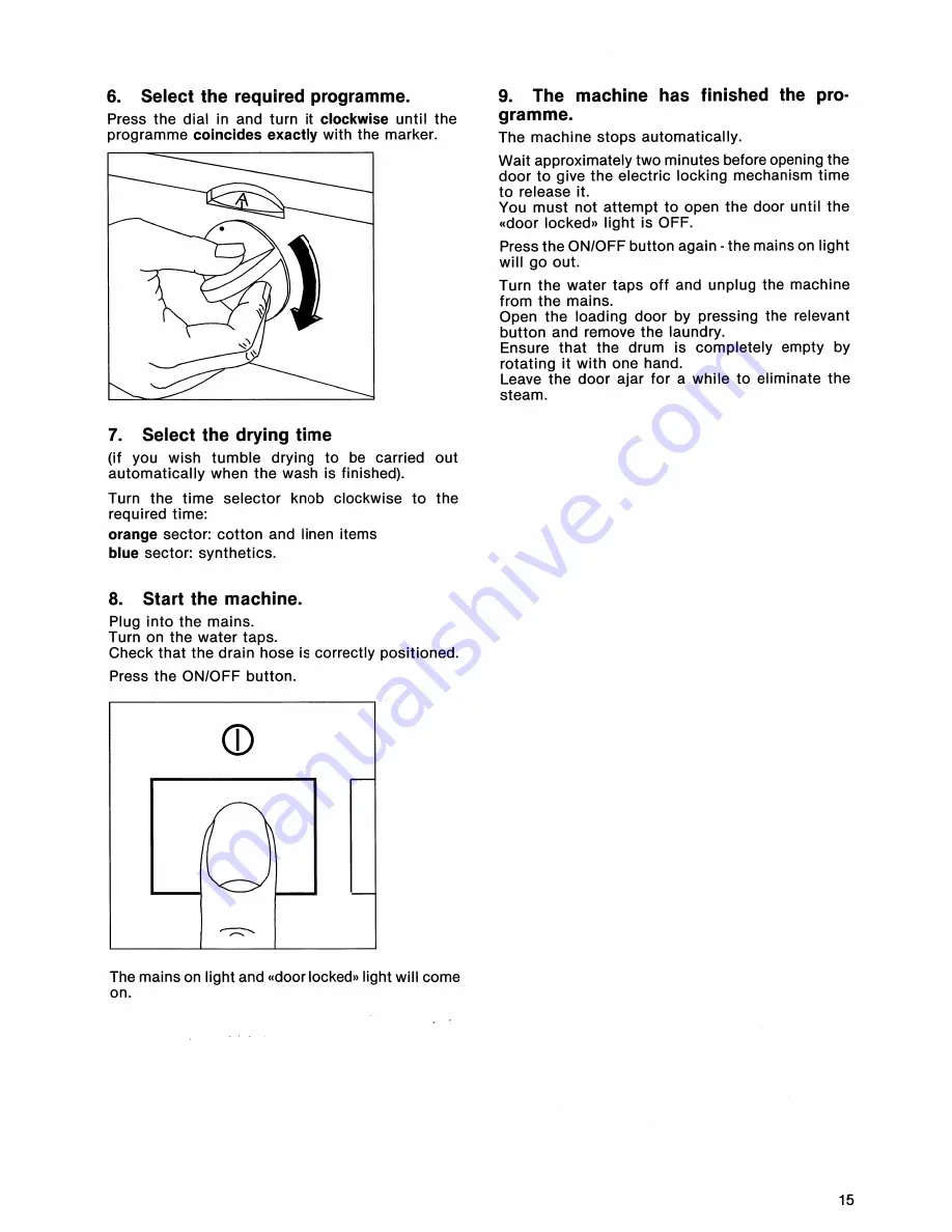 Electrolux EW 1232 W Installation And Instruction Manual Download Page 15